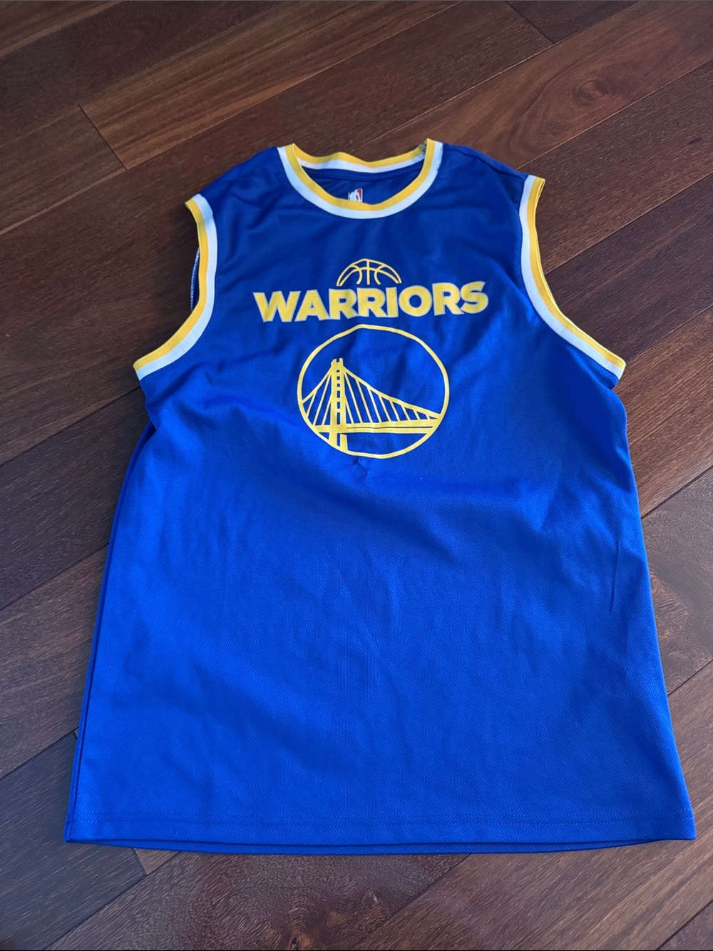 NBA Golden State Warriors Blue and Yellow Sleeveless Jersey
